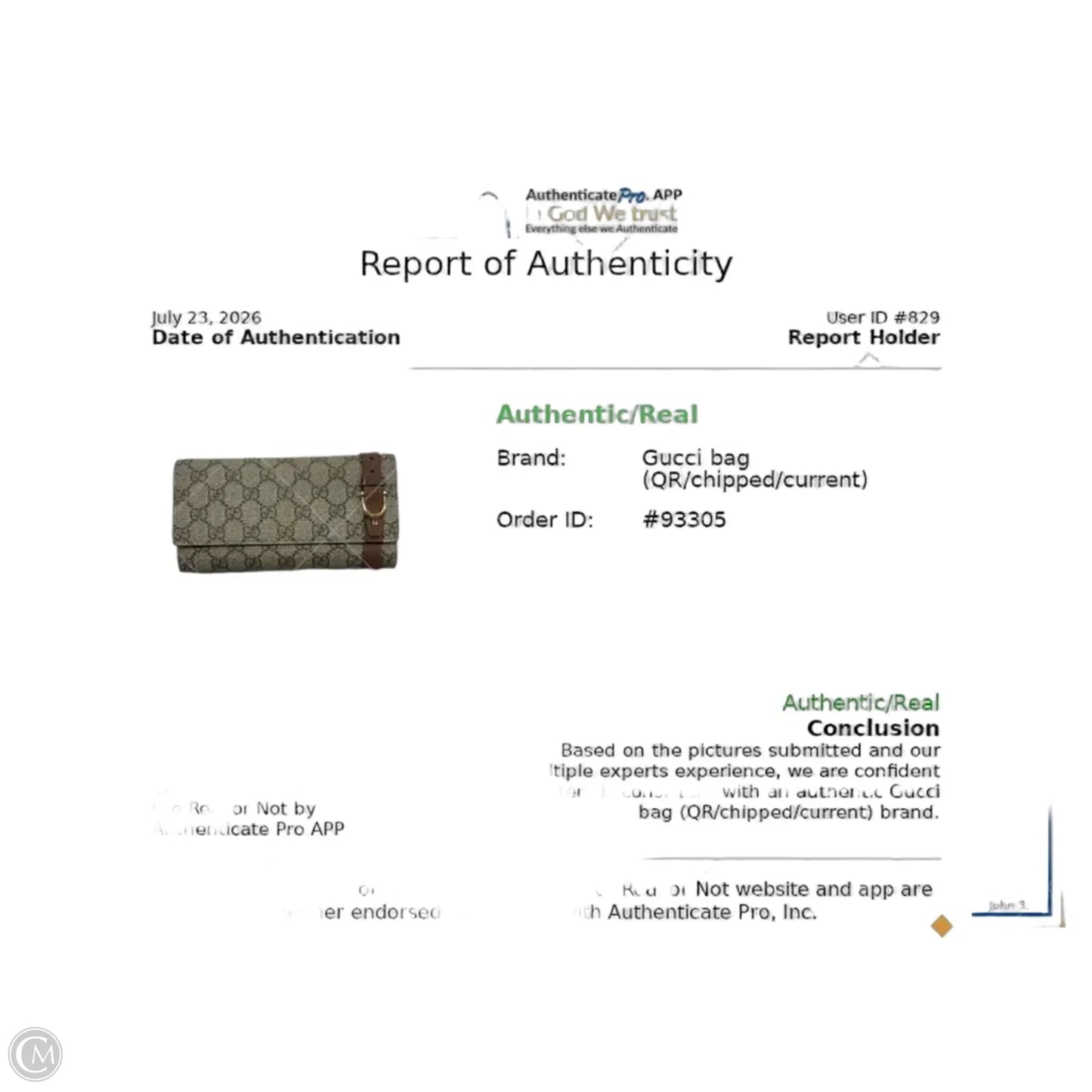 Wallet Luxury Designer By Gucci, Size: Large