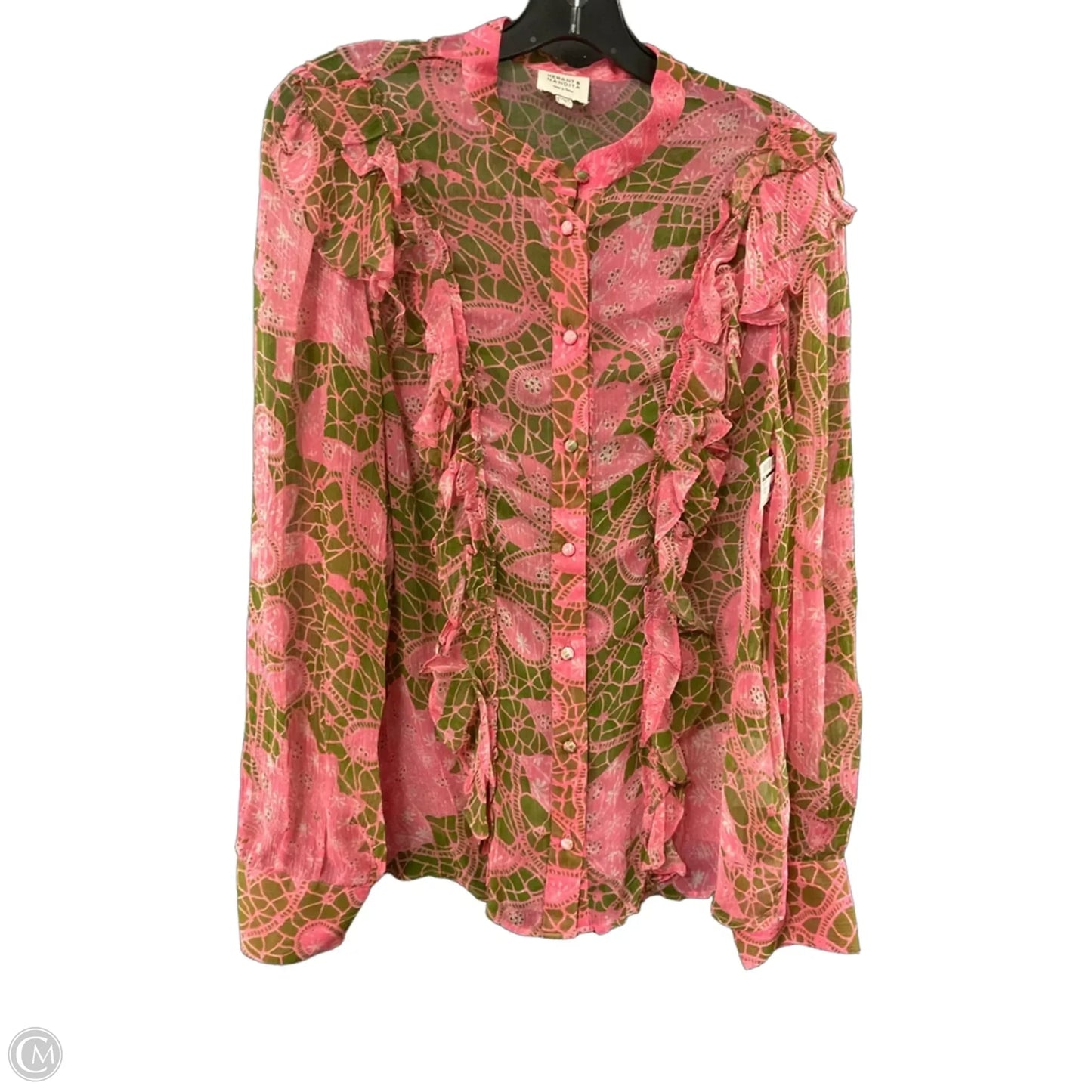 Blouse Long Sleeve By Hemant & Nandita In Pink, Size: M