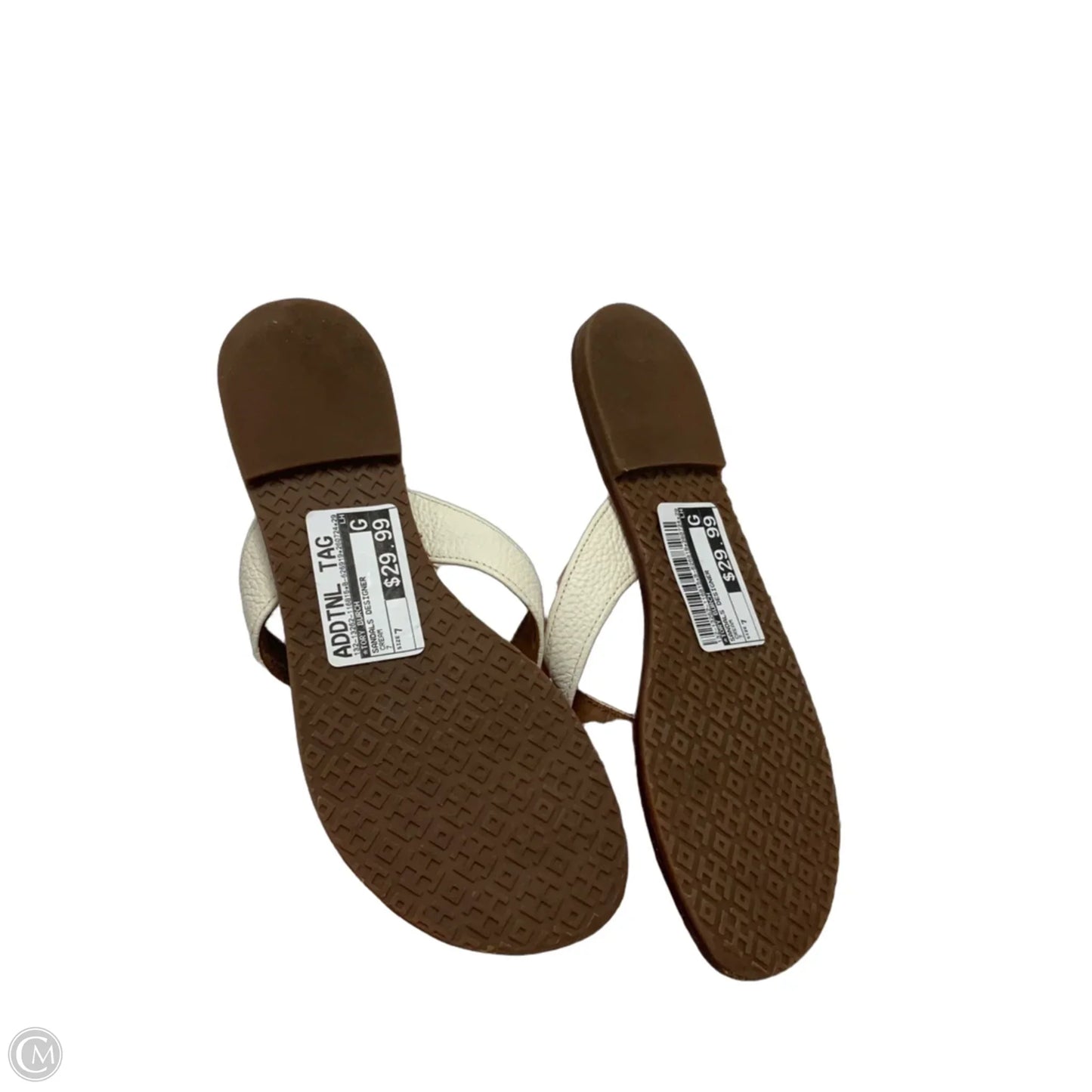 Sandals Designer By Tory Burch In Cream, Size: 7
