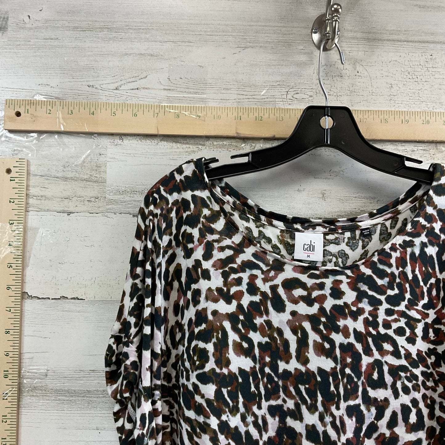 Animal Print Top Short Sleeve Cabi, Size M