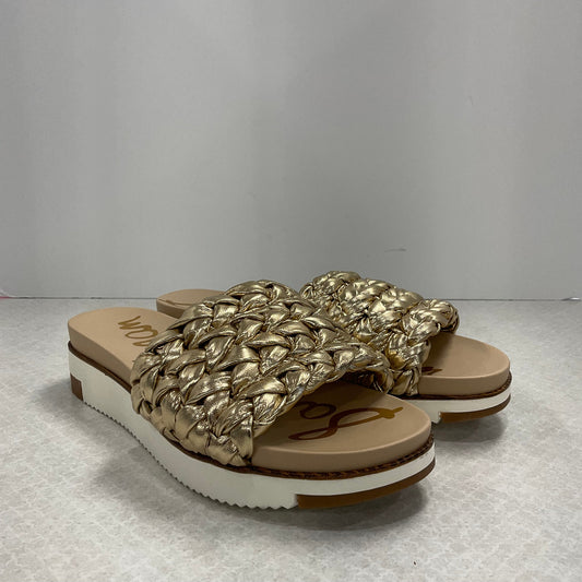 Gold Sandals Flats Sam Edelman, Size 7