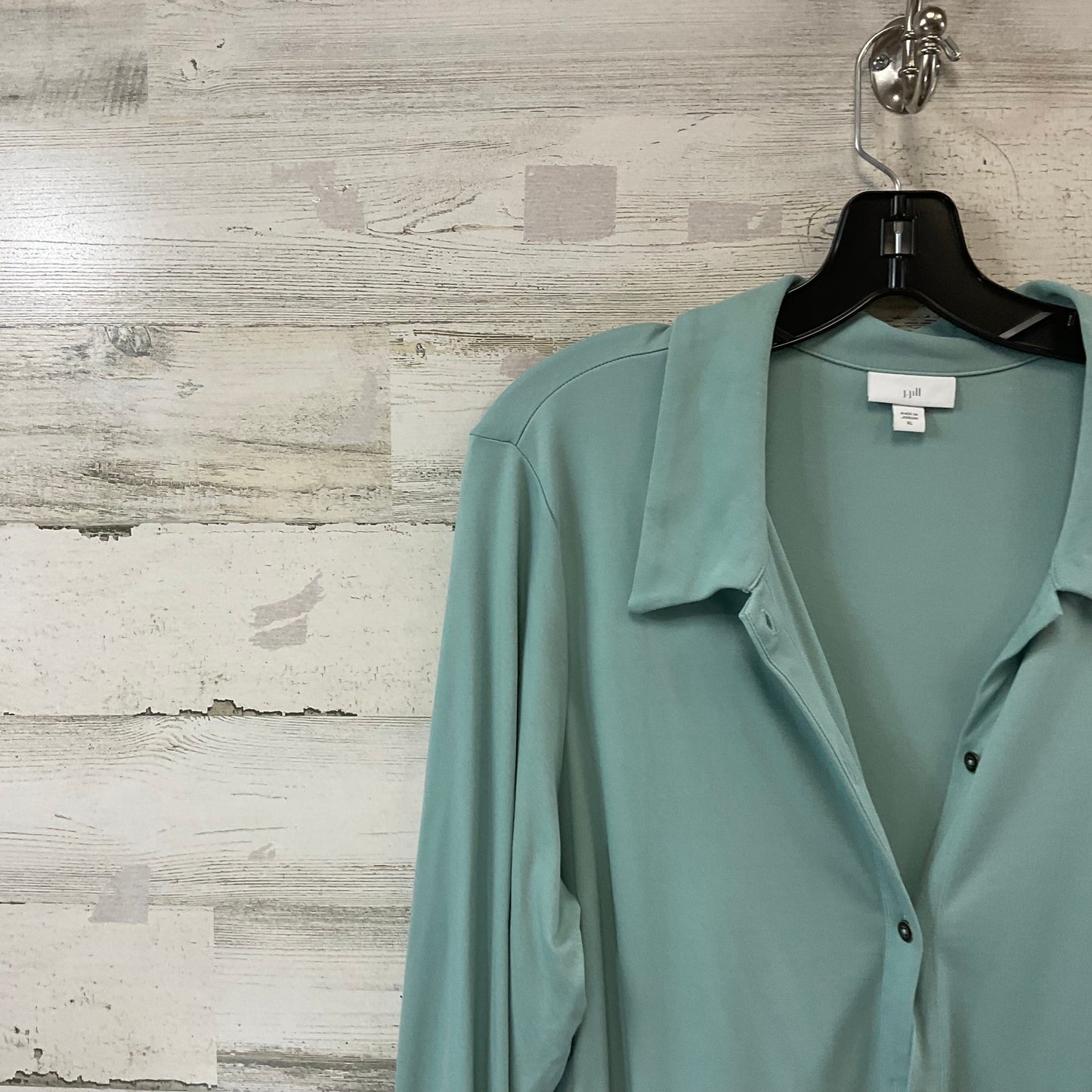 Blouse Long Sleeve By J. Jill In Green, Size: Xl