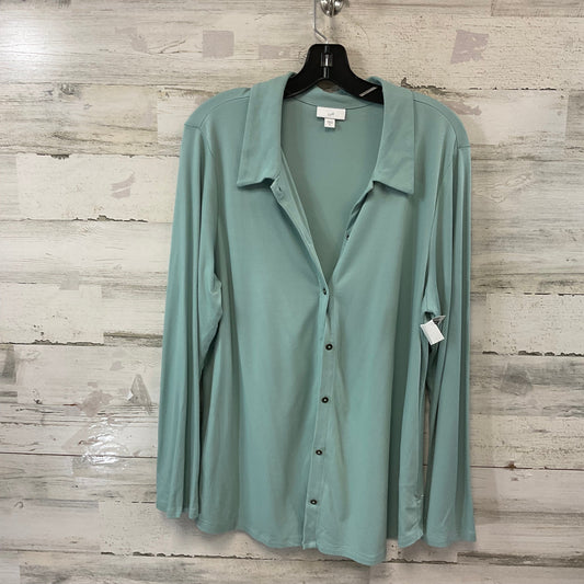 Blouse Long Sleeve By J. Jill In Green, Size: Xl