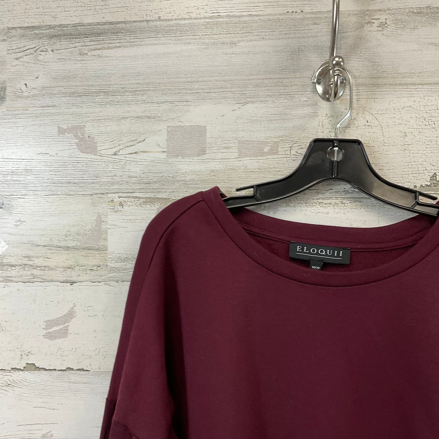 Top Long Sleeve By Eloquii In Maroon, Size: 2x