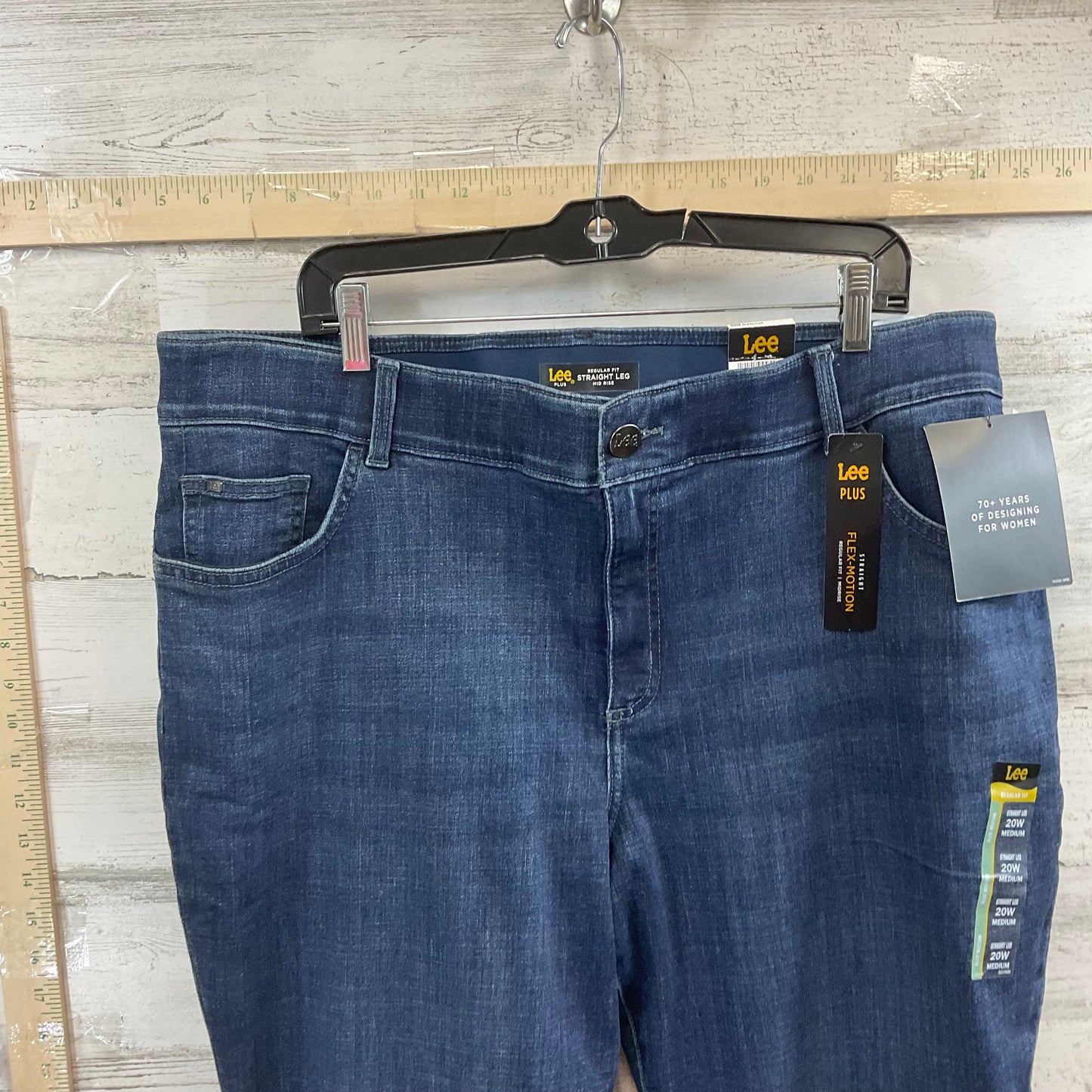 Blue Denim Jeans Straight Lee, Size 20w