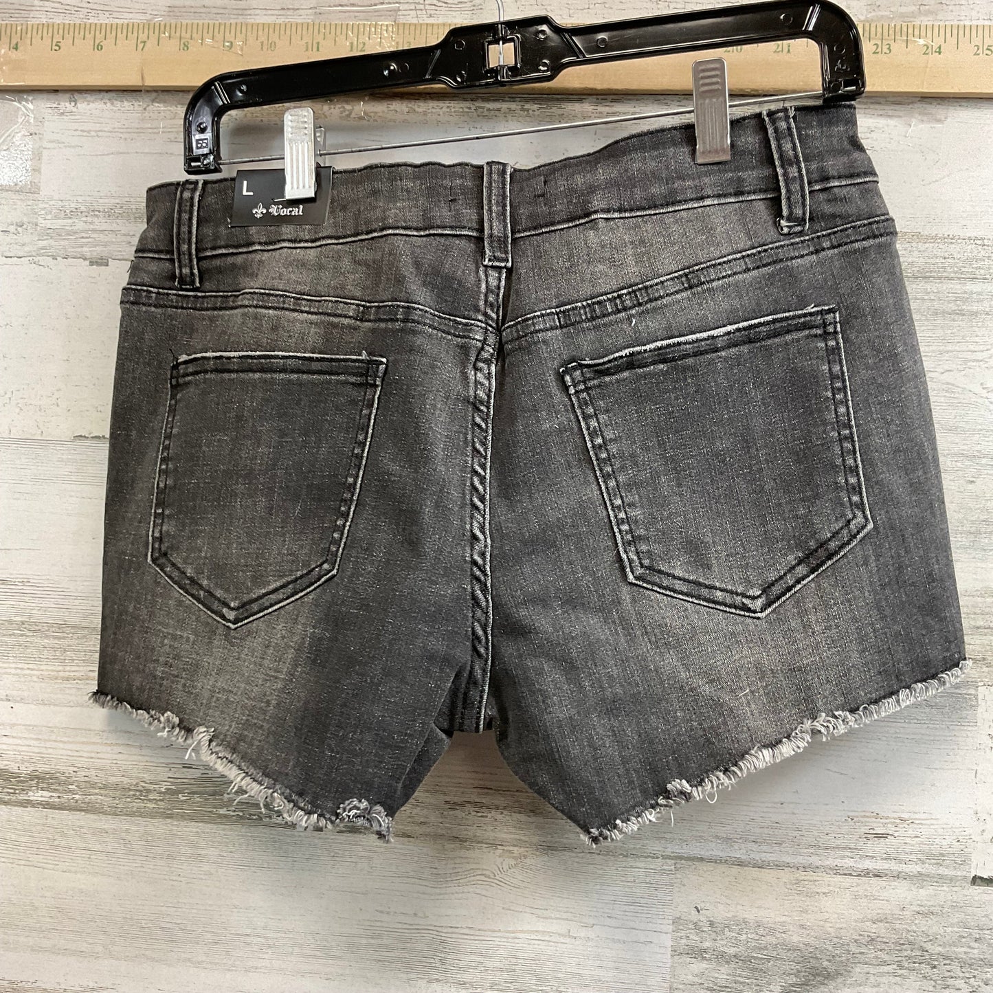 Black Denim Shorts Vocal, Size L