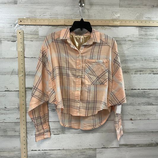 Peach Blouse Long Sleeve Free People, Size Xs