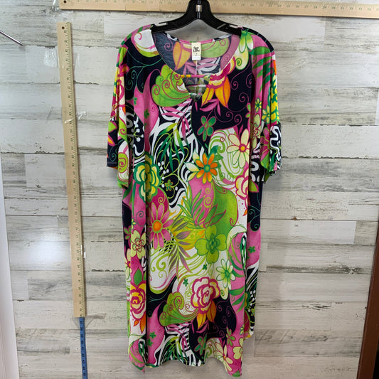 Green & Pink Dress Casual Short Sew In Love, Size Xl
