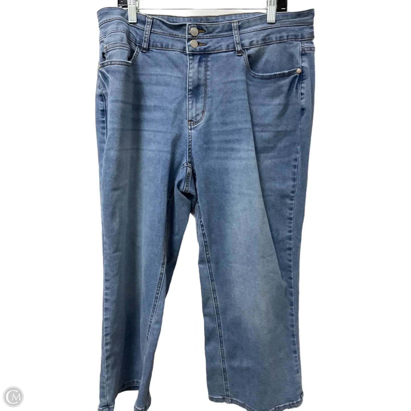 Jeans Cropped By Judy Blue In Blue Denim, Size: 18