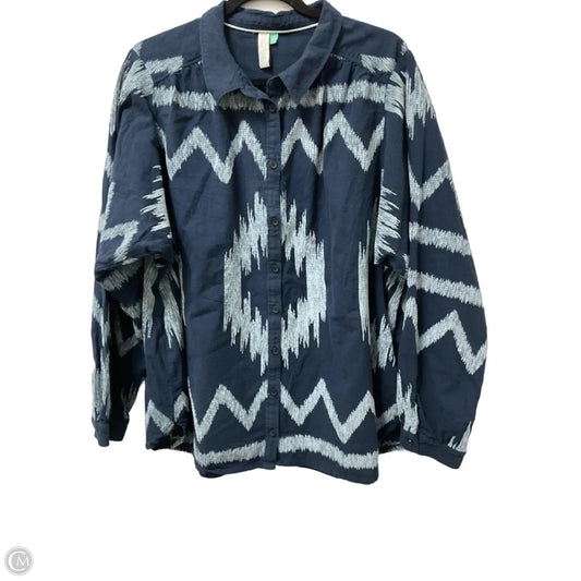 Top Long Sleeve By Pilcro In Blue, Size: 2x