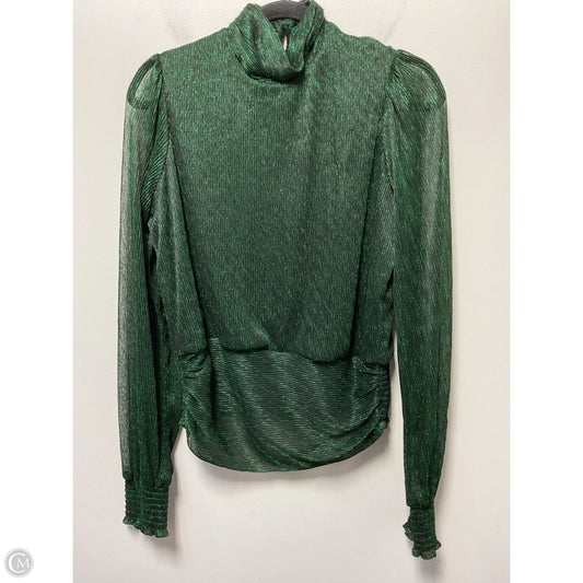 Blouse Long Sleeve By Joie In Black & Green, Size: L