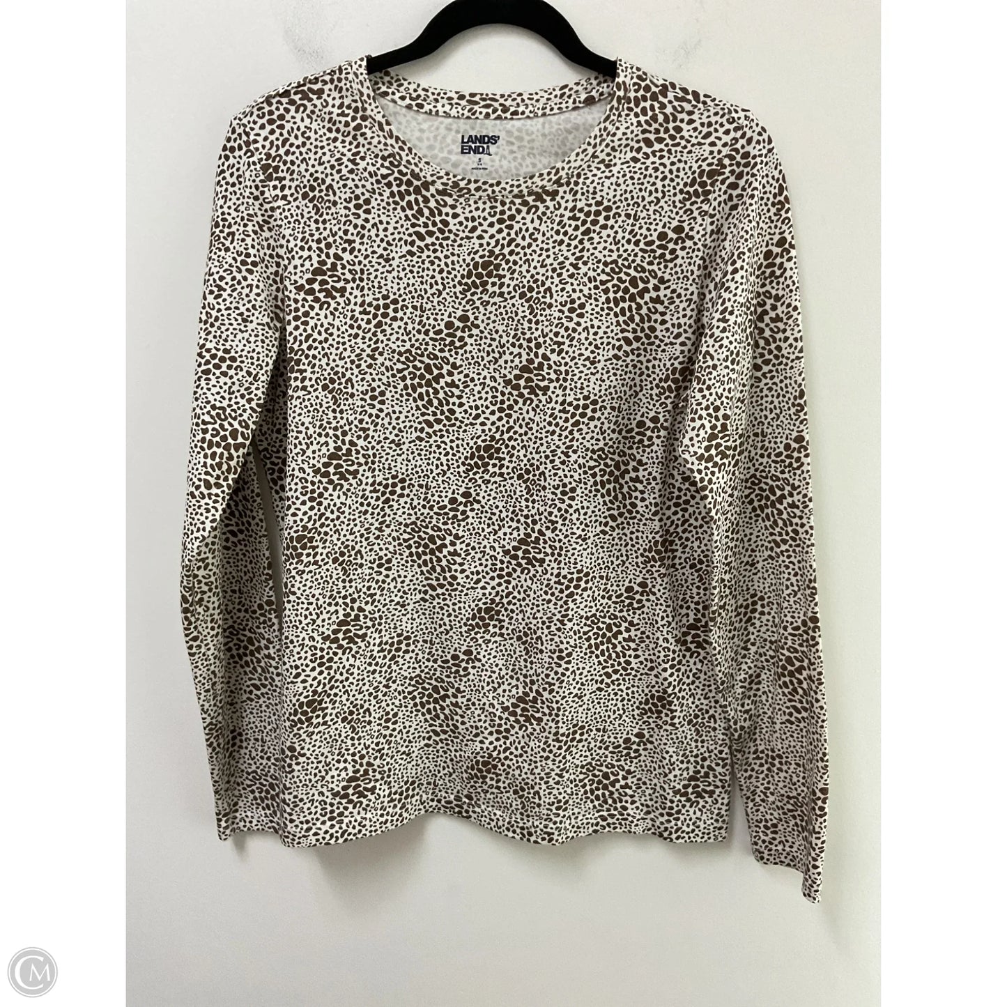 Top Long Sleeve Basic By Lands End In Animal Print, Size: S