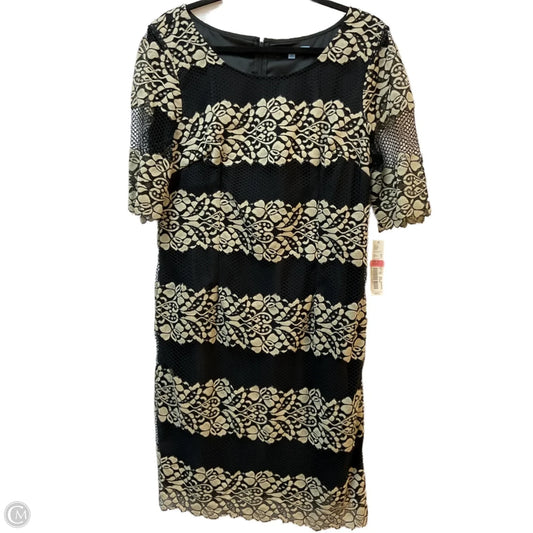 Dress Party Midi By Antonio Melani In Black & Tan, Size: 14