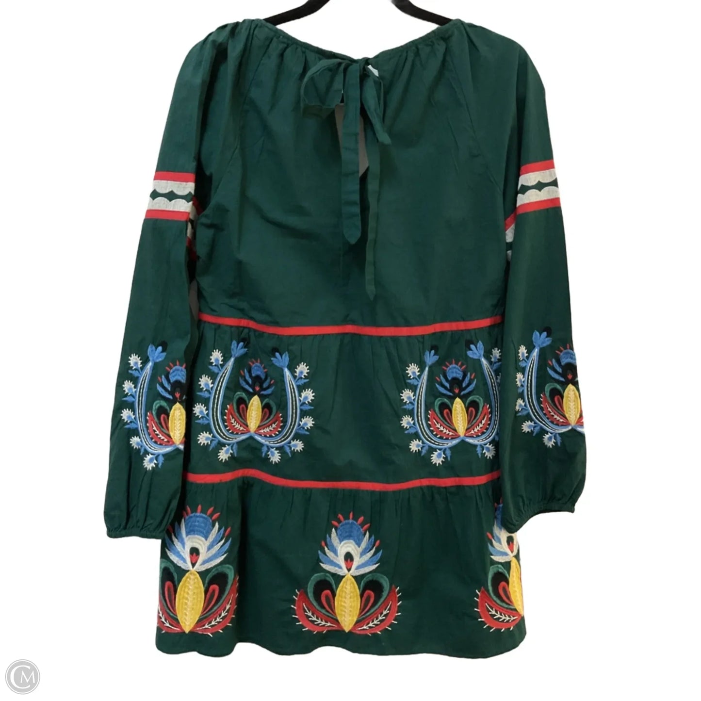 Dress Casual Short By Anthropologie In Green & Orange, Size: M