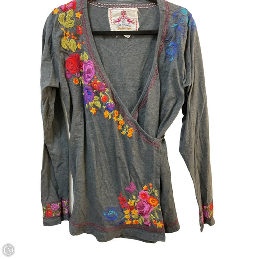 Top Long Sleeve By Johnny Was In Grey, Size: L