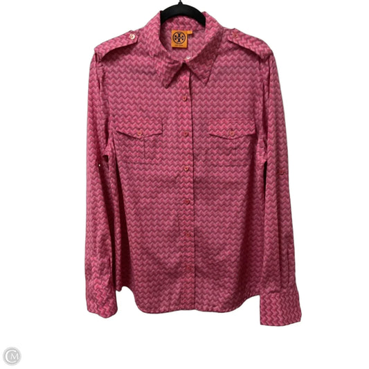 Blouse Designer By Tory Burch In Geometric Pattern, Size: 14