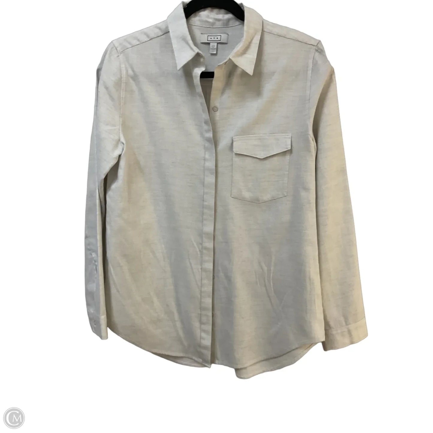Blouse Long Sleeve By Clothes Mentor In White, Size: S