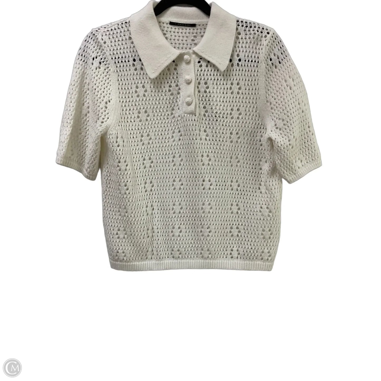 Top Short Sleeve By T Tahari In White, Size: L