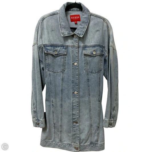 Jacket Denim By Guess In Blue Denim, Size: L
