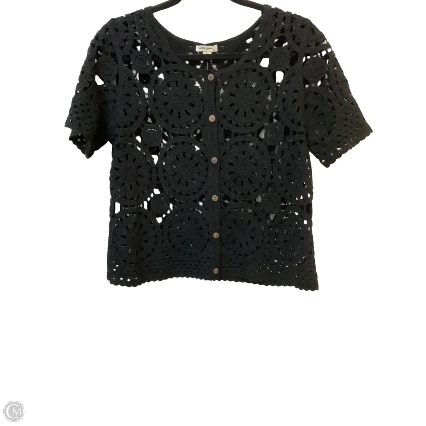 Sweater Cardigan By Ultra Pink In Black, Size: M