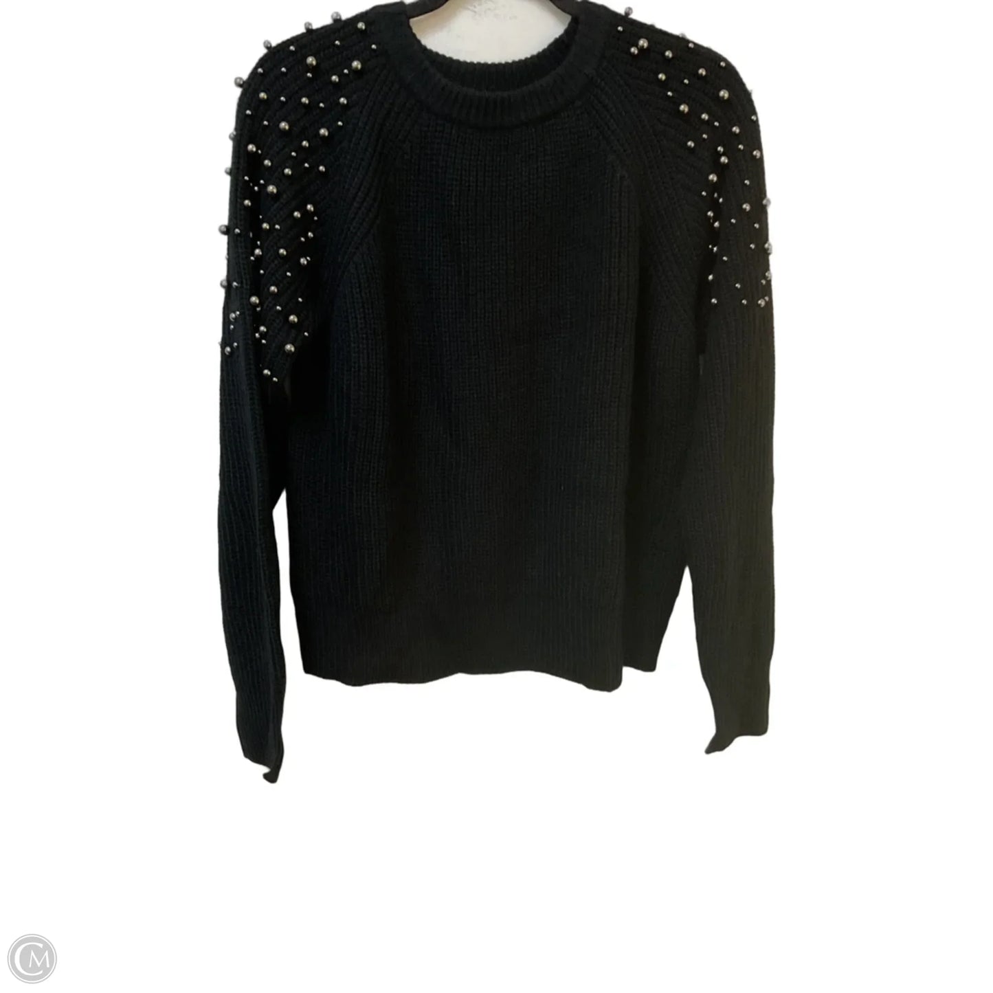 Sweater By Aqua In Black & Silver, Size: M