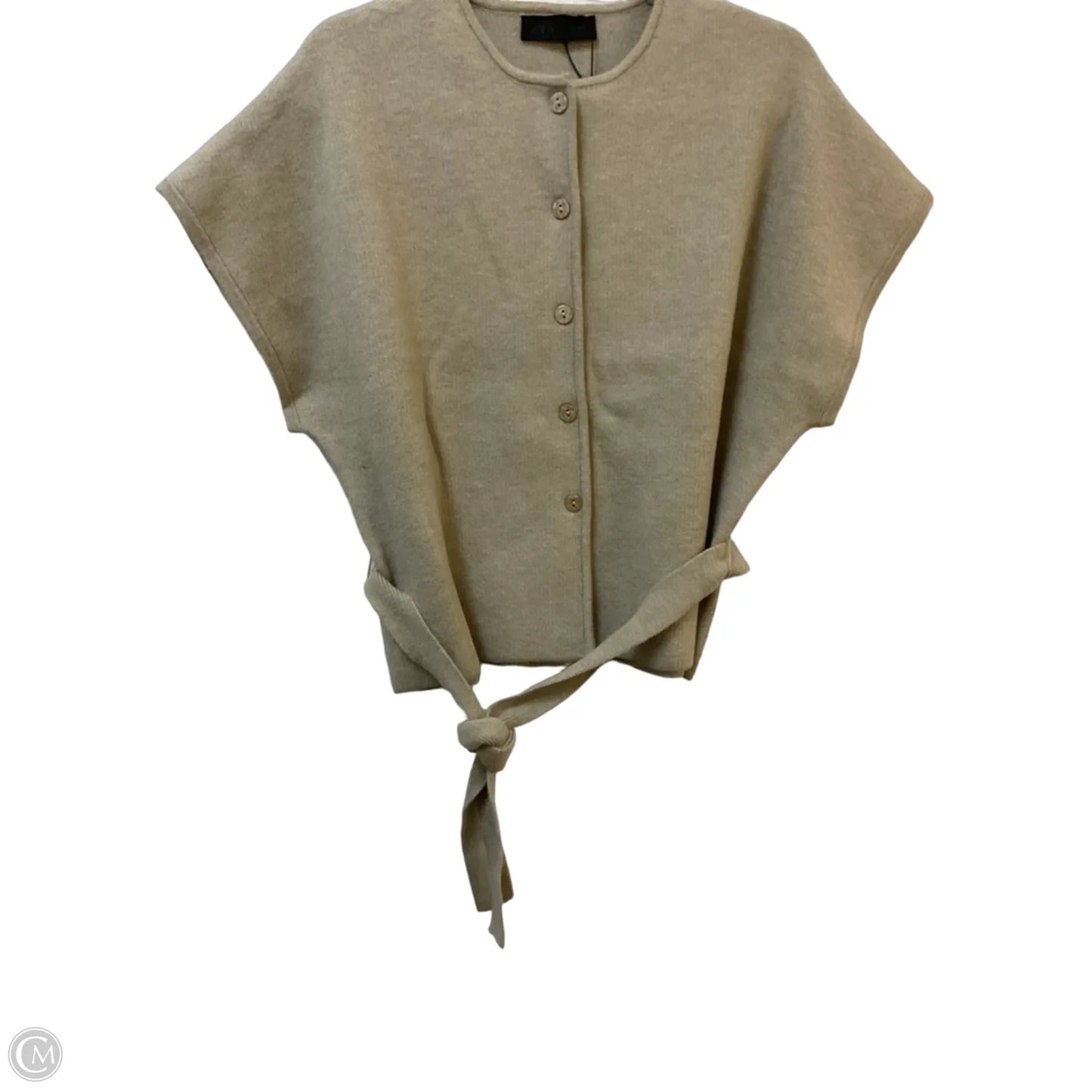 Sweater Cardigan By Zara In Tan, Size: S