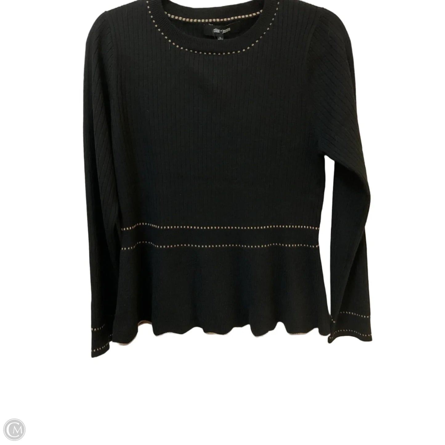 Sweater By Clothes Mentor In Black & Tan, Size: L