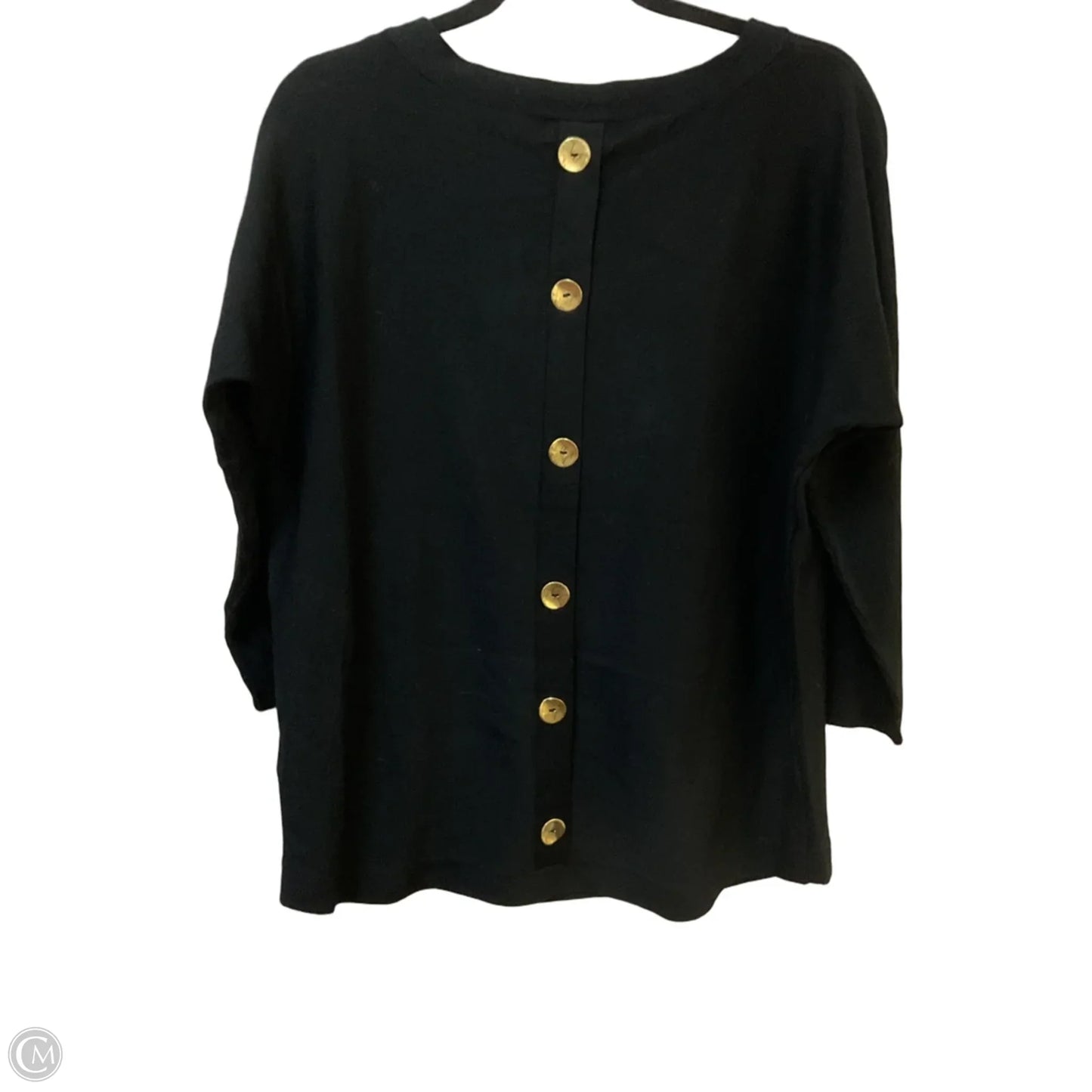 Sweater By Cable And Gauge In Black & Gold, Size: M