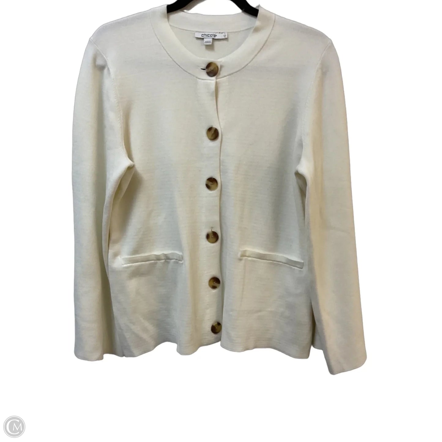 Sweater Cardigan By Chicos In Ivory, Size: M
