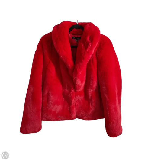 Coat Faux Fur & Sherpa By Inc In Red, Size: Xl
