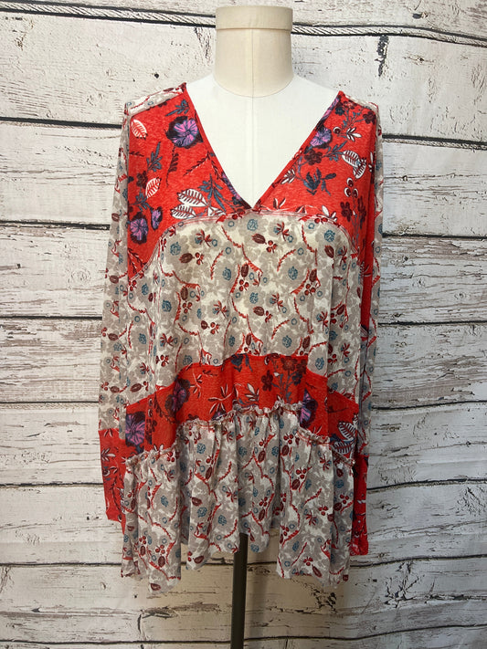 Red Tunic Long Sleeve Free People, Size S