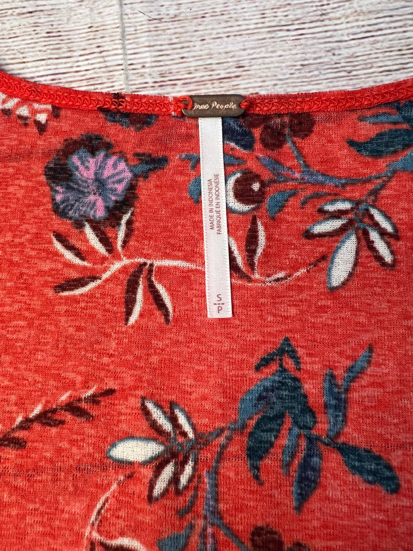 Red Tunic Long Sleeve Free People, Size S