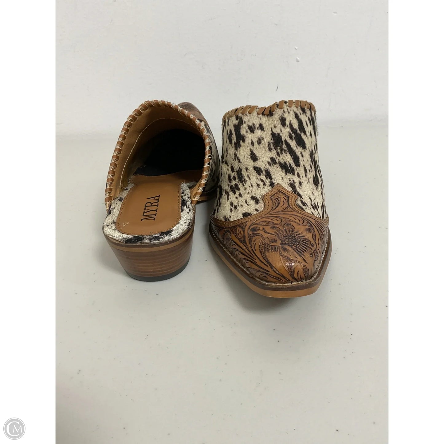 Shoes Heels Block By Myra In Animal Print, Size: 7