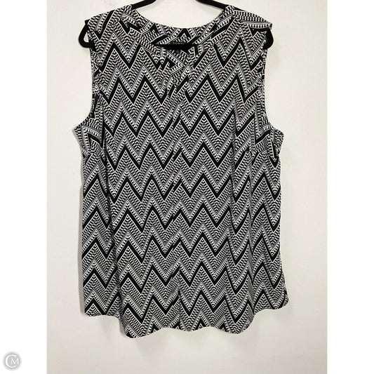 Top Sleeveless By Talbots In Black & White, Size: 3x