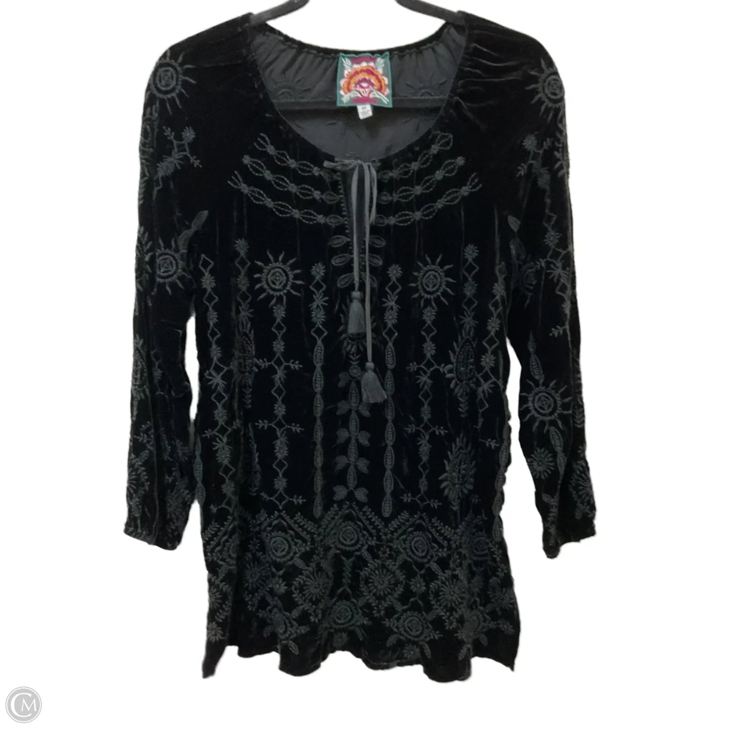 Tunic Long Sleeve By Johnny Was In Black, Size: Xs