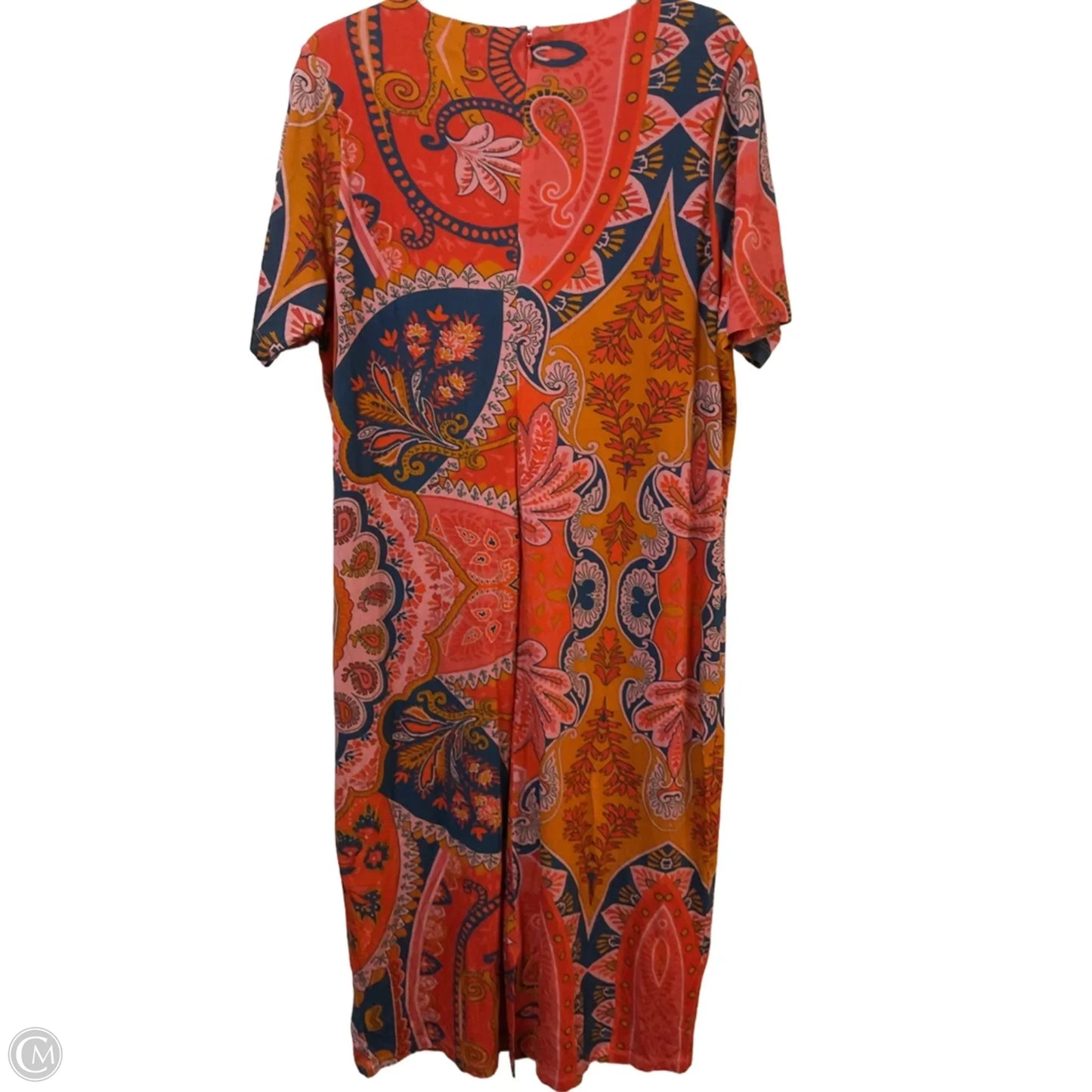 Dress Casual Midi By Farm Rio In Orange & Yellow, Size: 1x