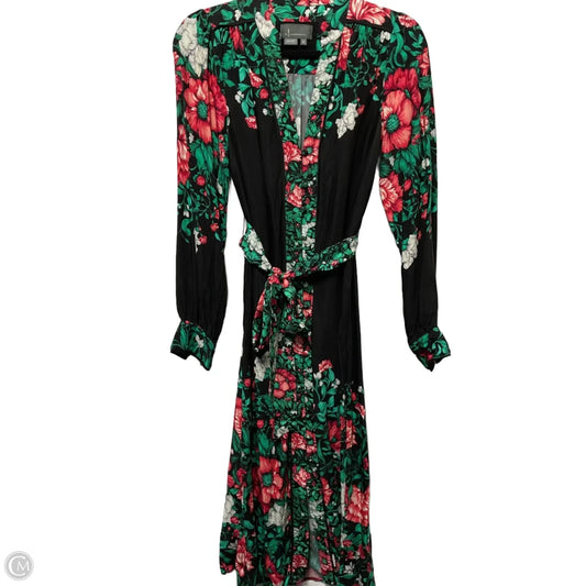 Dress Casual Midi By Anthropologie In Black & Green, Size: Xs
