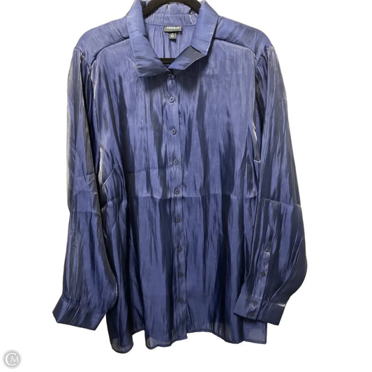 Blouse Long Sleeve By Torrid In Navy, Size: 3x