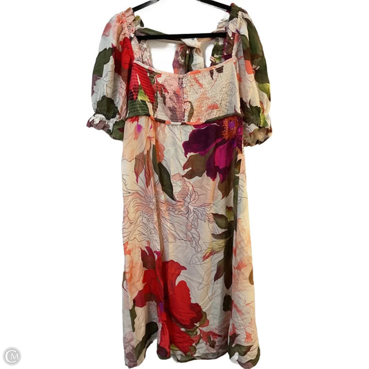Dress Party Midi By Anthropologie In Floral Print, Size: M