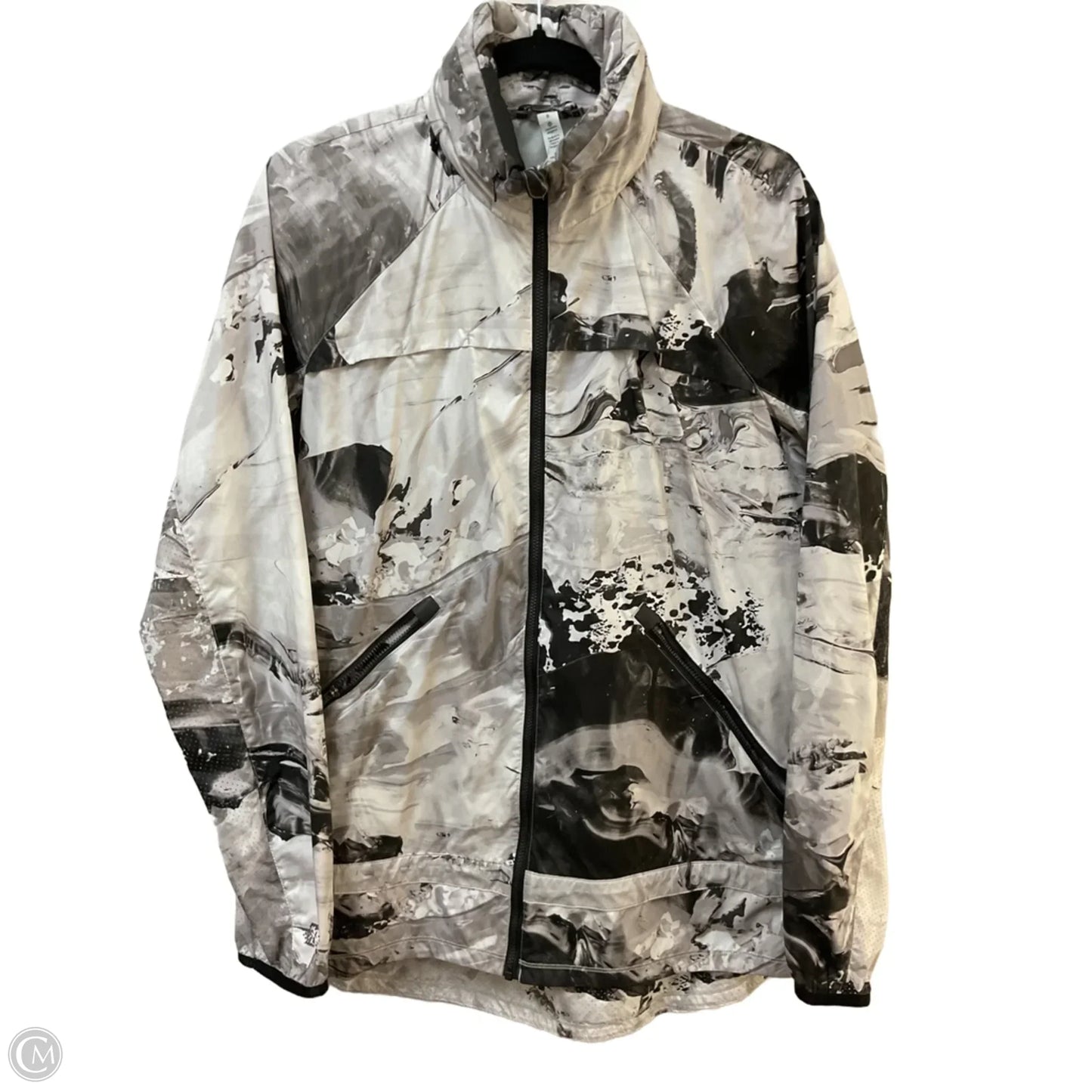 Jacket Windbreaker By Lululemon In Black & Grey, Size: M