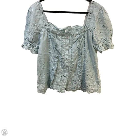 Top Short Sleeve By Anthropologie In Blue, Size: M