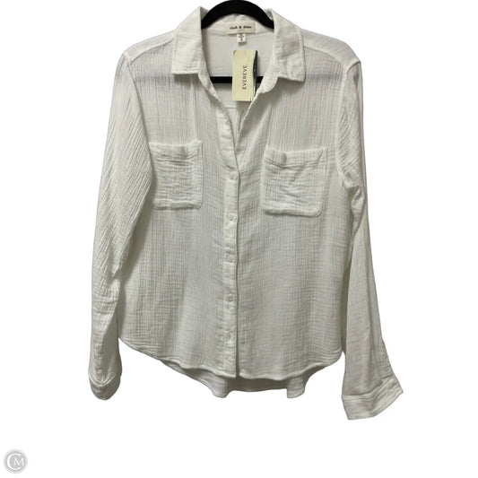 Top Long Sleeve By Cloth & Stone In White, Size: M