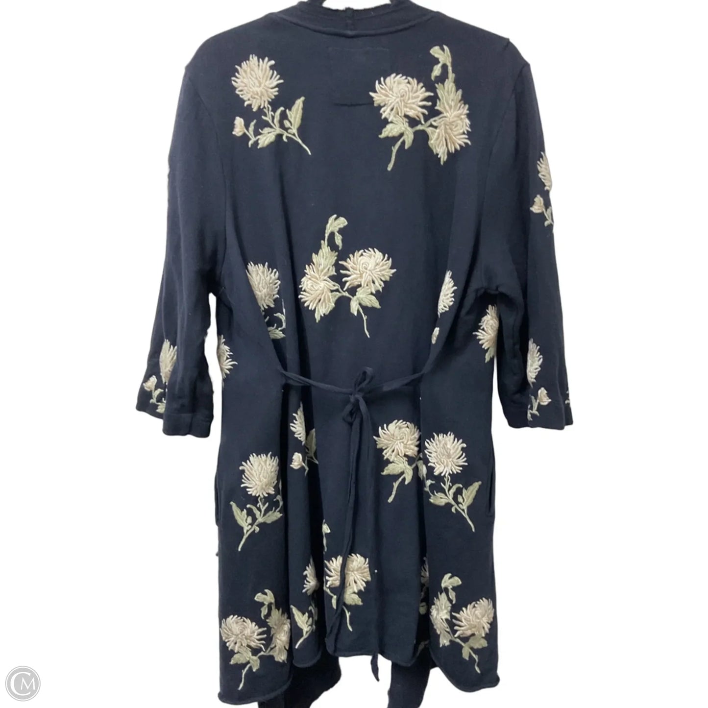 Sweater Cardigan By Johnny Was In Black & Cream, Size: M