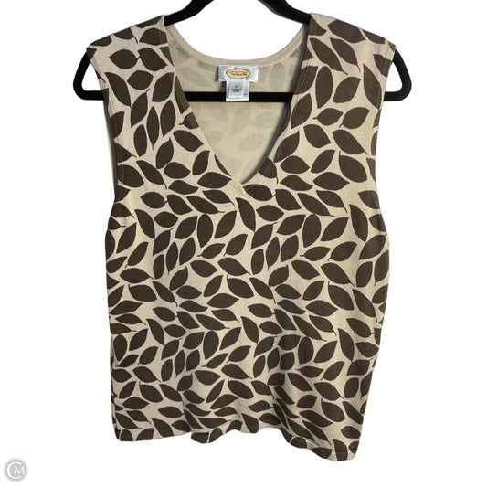 Top Sleeveless By Talbots In Brown & Tan, Size: L