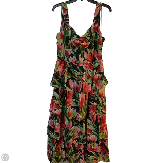 Dress Party Long By Julia Jordan In Green & Red, Size: L