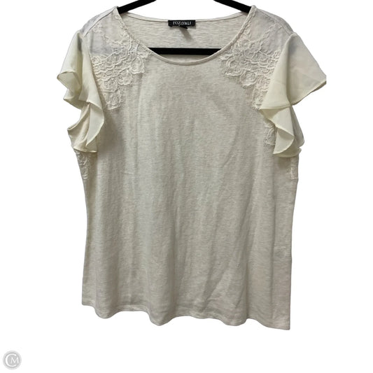 Top Short Sleeve By Roz And Ali In Cream, Size: Xl