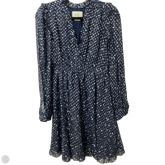 Dress Designer By Kate Spade In Blue & Silver, Size: Xs
