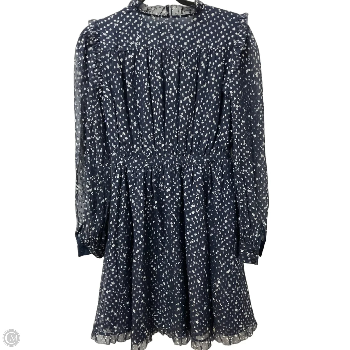 Dress Designer By Kate Spade In Blue & Silver, Size: Xs