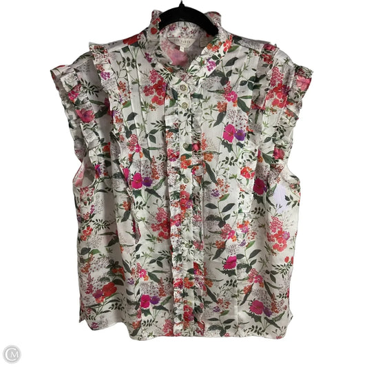 Top Short Sleeve By Ted Baker In Floral Print, Size: L