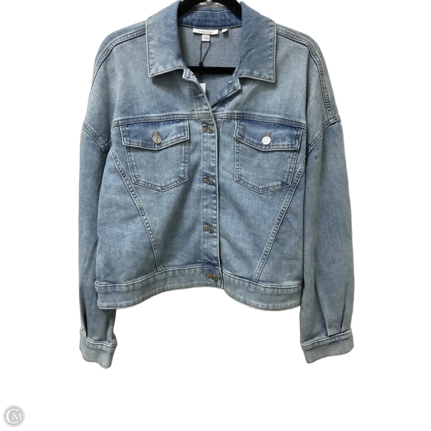 Jacket Denim By Chicos In Blue Denim, Size: L